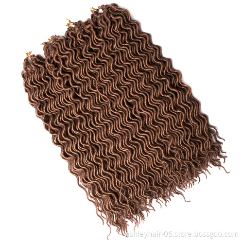 18 Inch 100% Synthetic Hair Extensions Goddess Wavy Curly Faux Crochet Locs